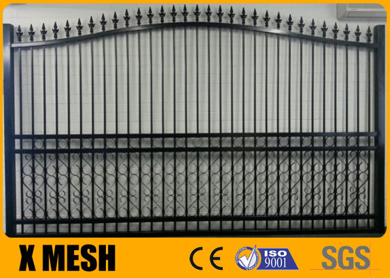 สวนอลูมิเนียมโลหะ Driveway Gates Rail 40x40mm Metal Security Fencing