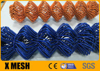 รั้วการเชื่อมโยงโซ่ไวนิลสีน้ำเงิน 11 เกจ ASTM F668 PVC Coated