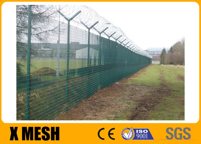 โลหะอุตสาหกรรม H 2700mm No Climb Security Fence Corrosion Resistant