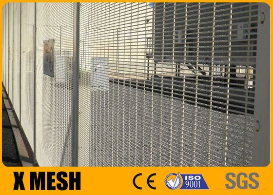 สังกะสีมุมมองที่ชัดเจนป้องกันการโจรกรรม Anti Cut Anti Climb รั้วตาข่าย 358 Welded