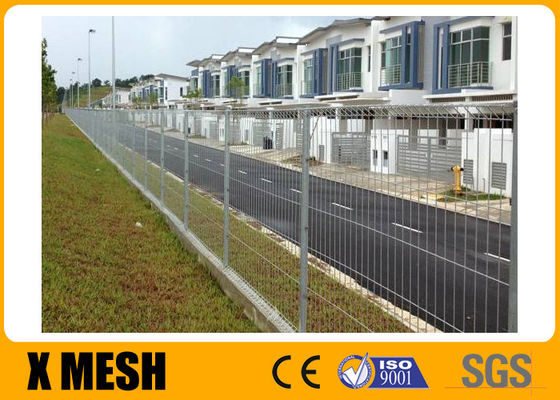 PVC เคลือบหรือสังกะสี Rolltop Weld BRC แผงรั้วตาข่ายสูง 2.4 ม
